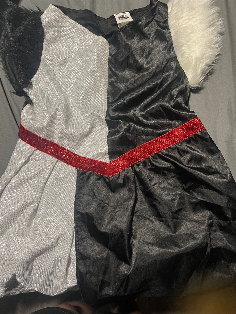 Kids Costume Dress - Black, White & Red Sparkle - (Brand Unspecified)